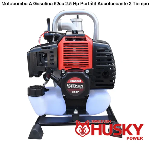 Motobomba A Gasolina 52cc 2.5 Hp Portátil Aucotcebante 2 Tiempos 1.5"x1.5" Husky HKW5240